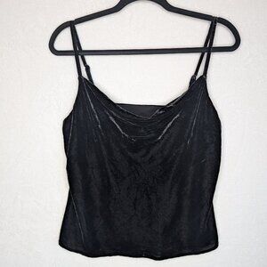 Banana Republic Black Velvet Spaghetti Strap Top Size S